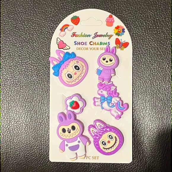 Purple 6-pc Shoe Charms Cute Monster Character & Unicorn– NEW - Picture 1 of 13
